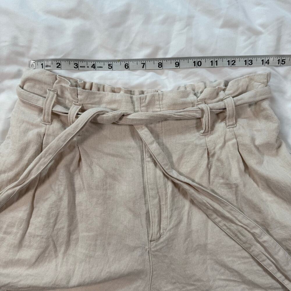 Abercrombie & Fitch High Rise Tie Waist Cream Beige Shorts Womens Large - Picture 8 of 8